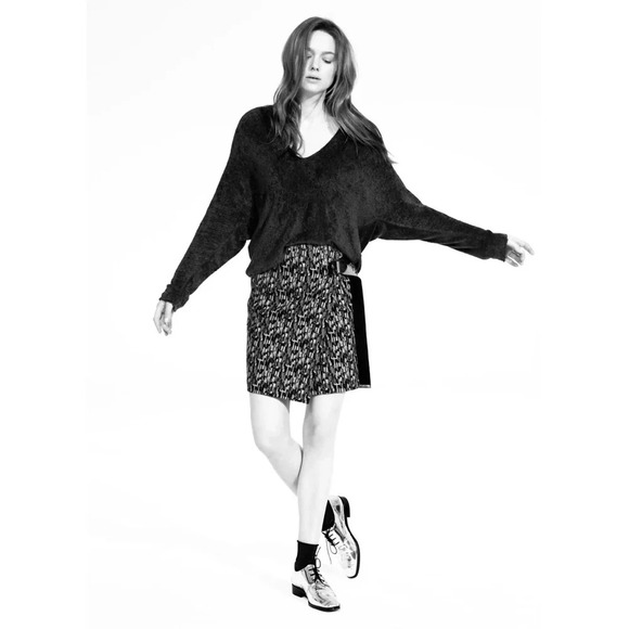 Cop Copine Paris Senegal Black Batwing sweater chenille fuzzy soft L - Picture 12 of 13